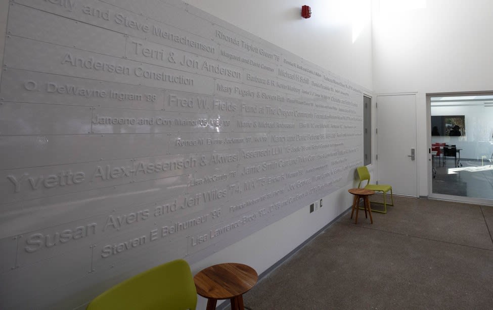 The Lyllye Reynolds-Parker Black Cultural Center donor wall.