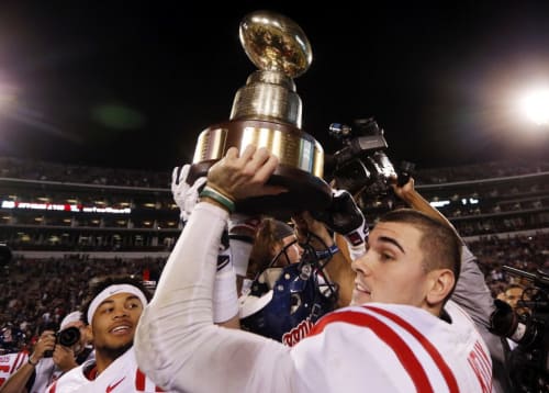 Image result for chad kelly egg bowl trophy