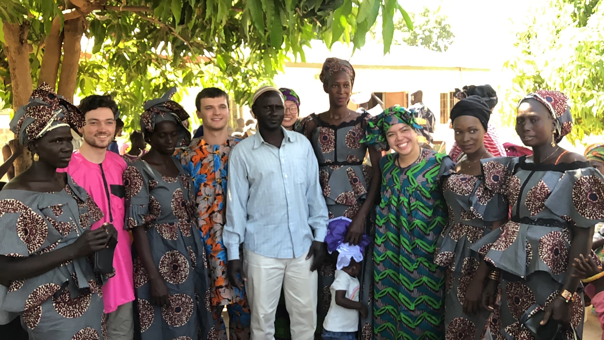 Engineer without borders students connect with the community members for a photo