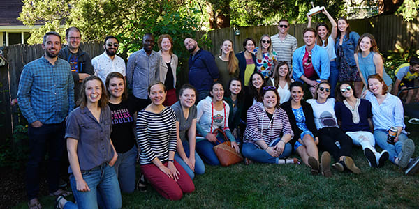 Group of Epi students at Salmon Party 2019.