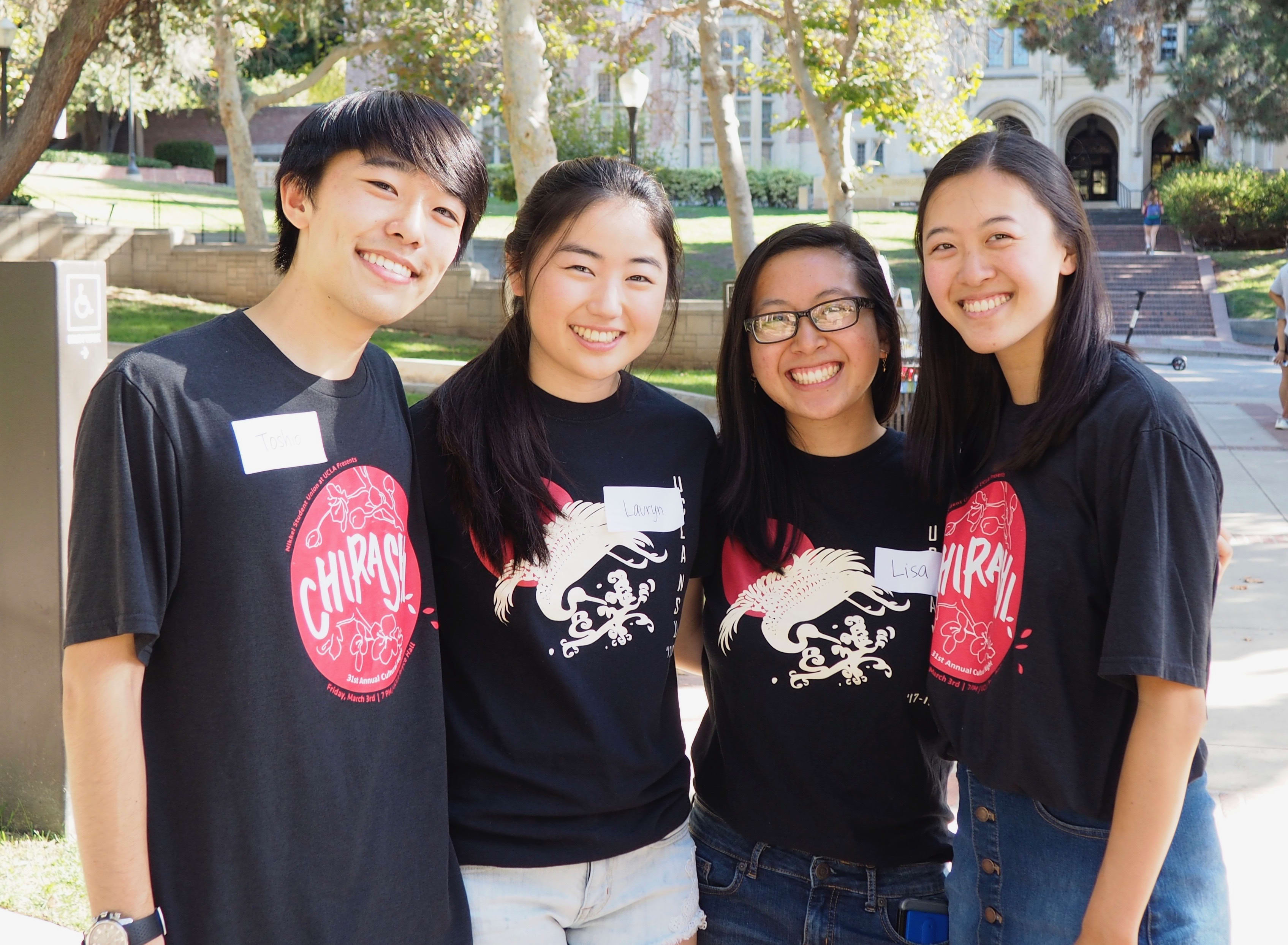 A photo of the 4 members of the UCLA Nikkei Student Union Cultural NIght Team