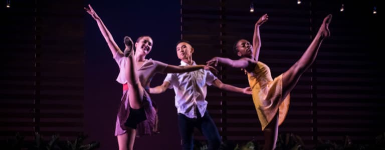 3 students dancing ballet