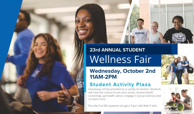 23rd Annual Student Wellness Fair graphic with info about the event. For more details visit the Tiger Zone link in the description above. 