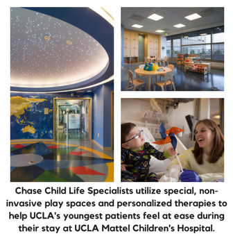 Chase Child Life Program includes tailored, personal attention from one of the Child Life Specialists. We go above and beyond to make the hospital environment more relaxed, positive, and FUN for our youngest patients. 