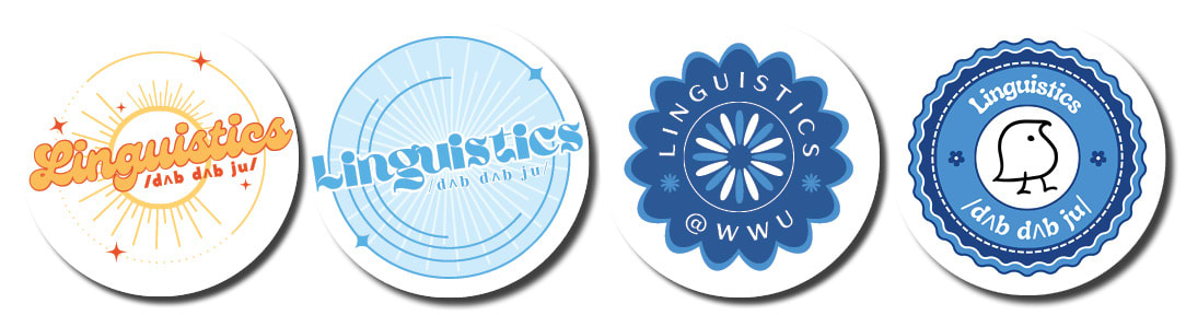 Four sticker designs made by Western linguistics students.