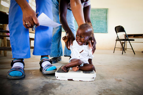 Haiti Clinic: Baby on scale