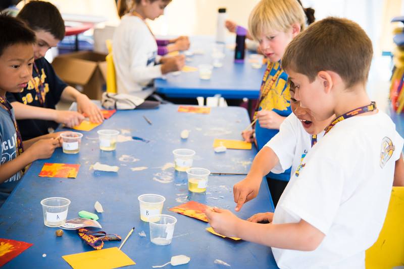 children doing a science project