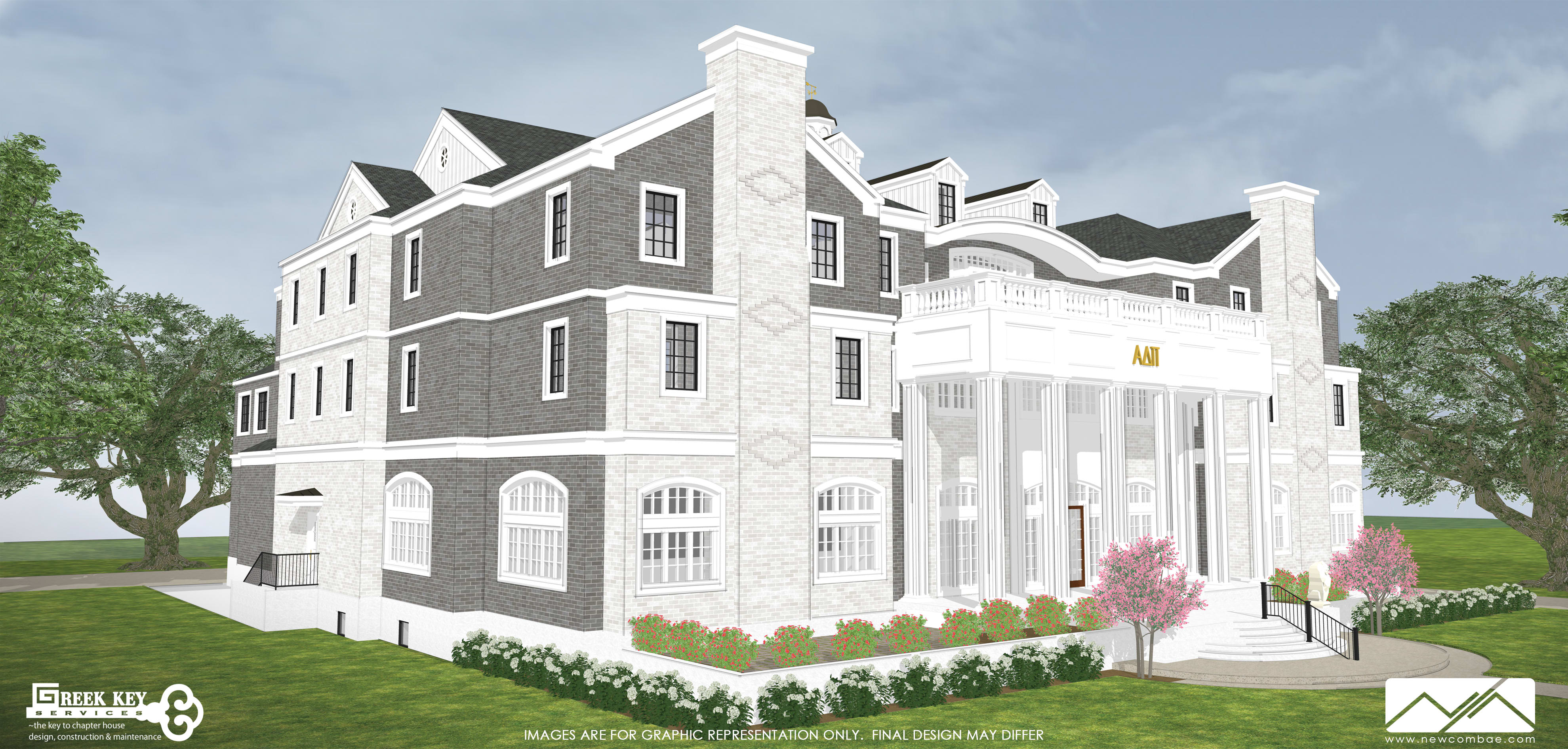 Alpha Omicron house rendering - side