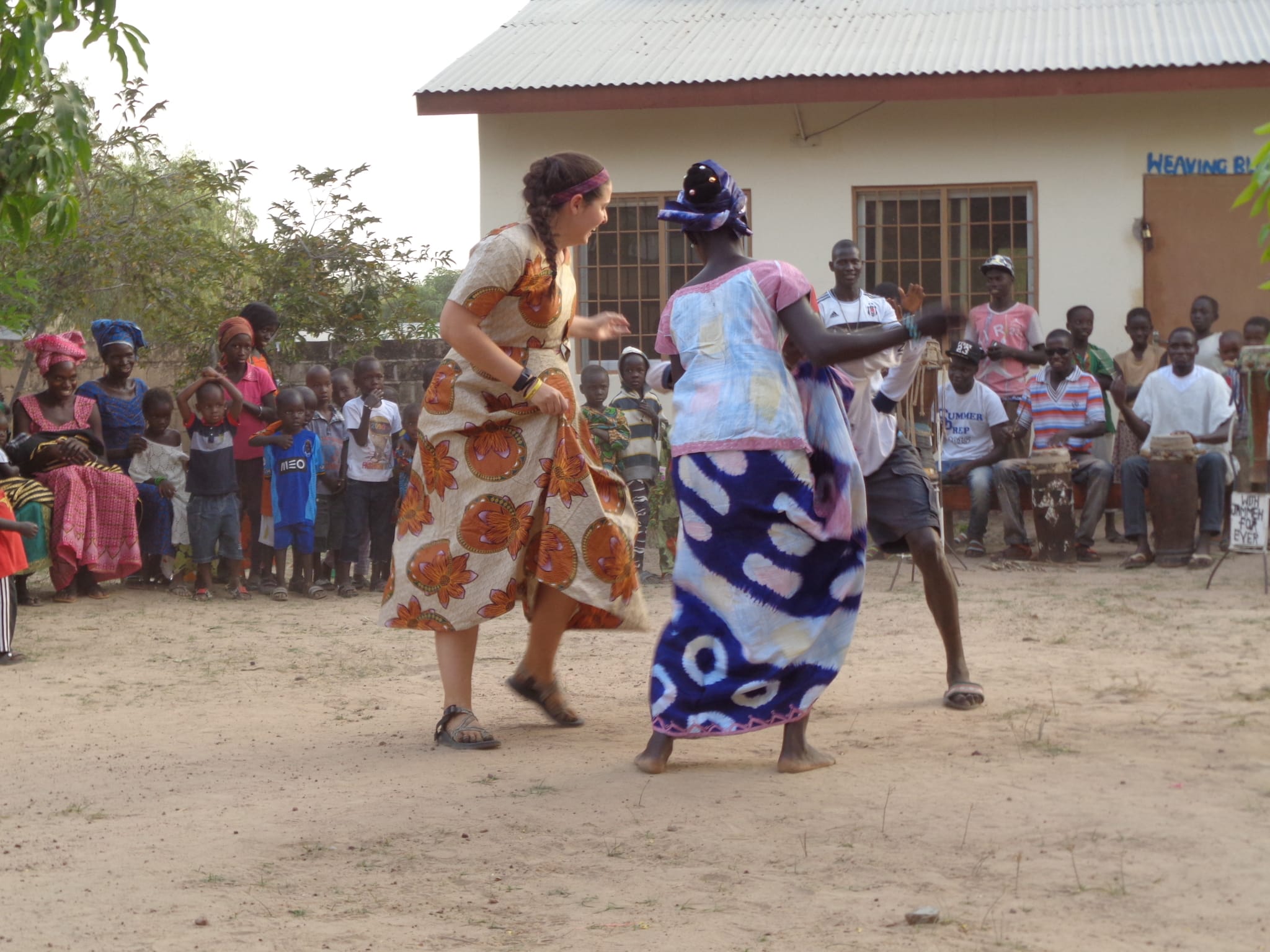 Emily Aebker, the International Project Lead, strengthened her relationship with the community by joining in their dancing.