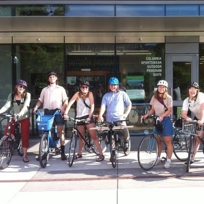 A group of people on bicycles

Description automatically generated