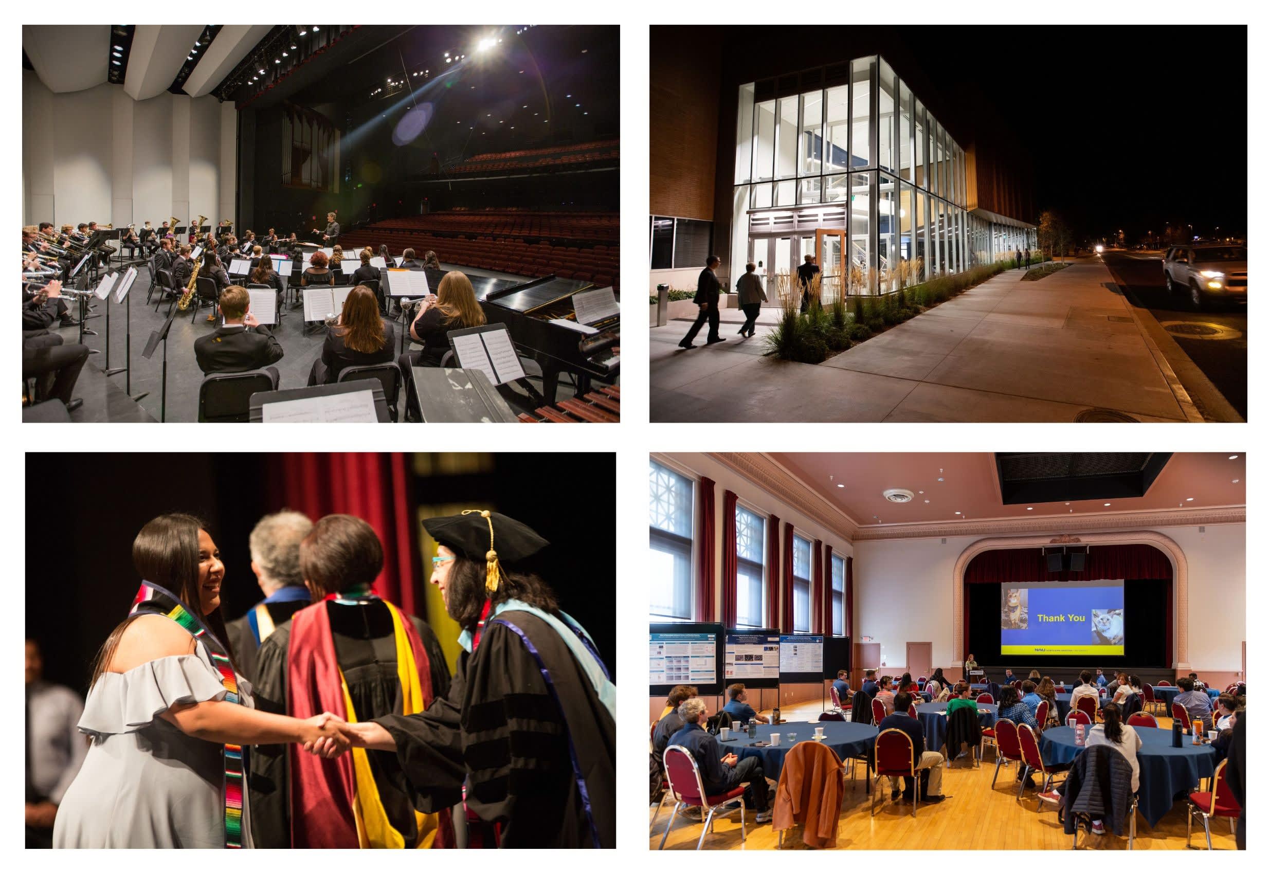 Multiple Images of the auditoriums on campus