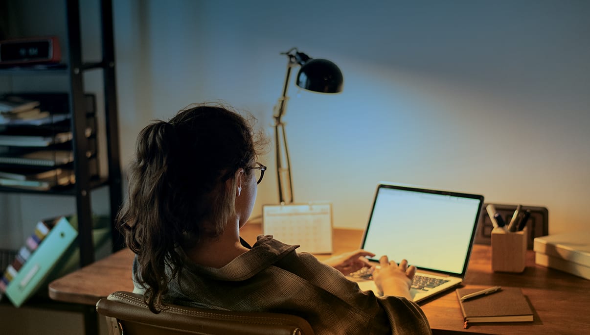 student studying at home