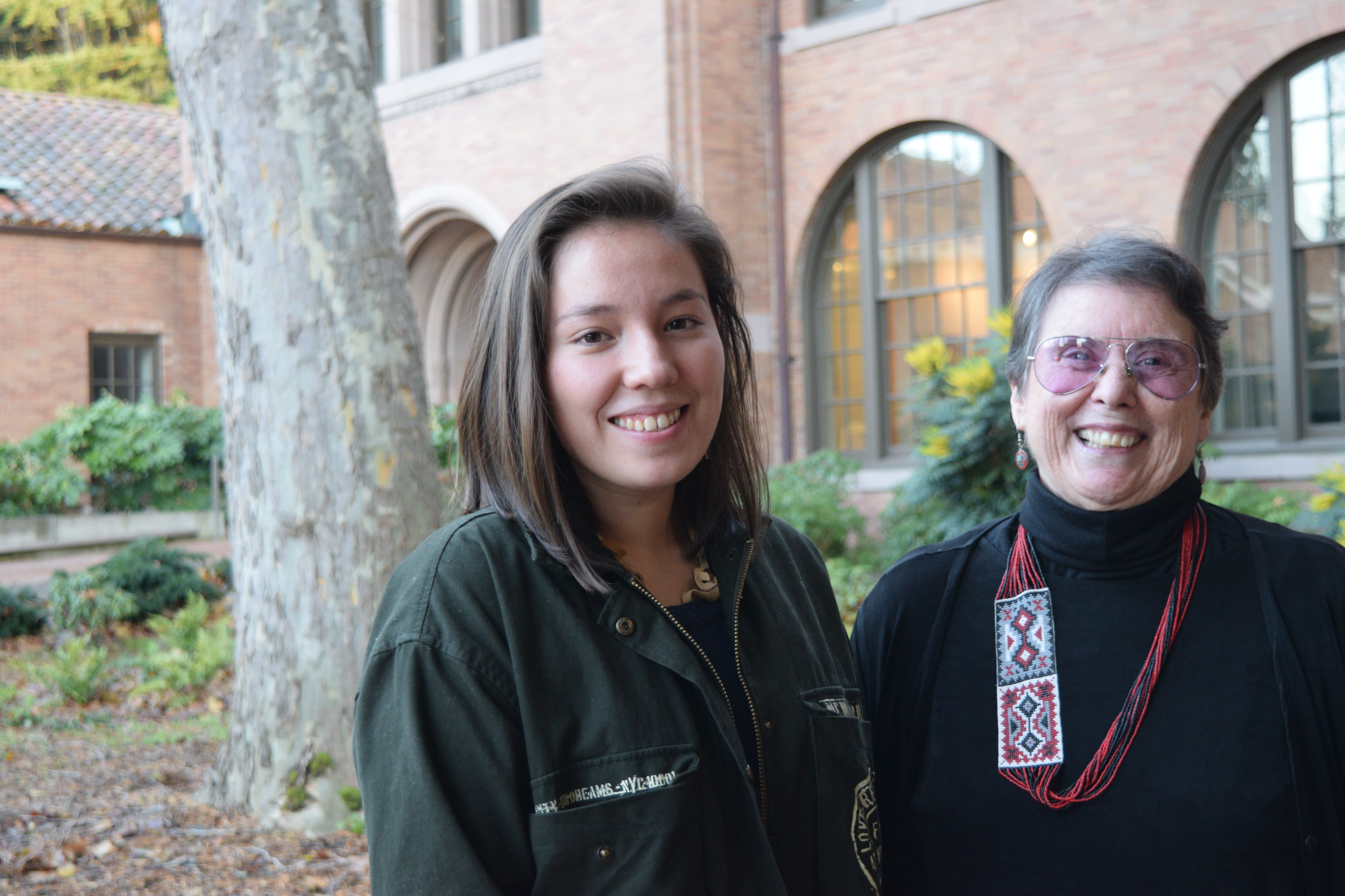 Raven Spirit Award Recipient Deviney Wynecoop (left) with donor Dr. Catherine Collier (right) 