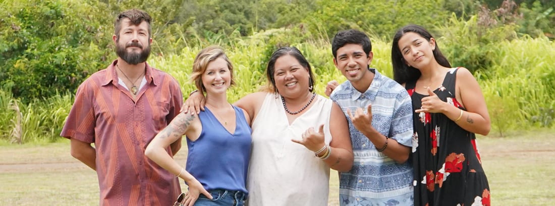 From left to right: Samuel Lundquist, Amber Thompson, Kehau Kimokeo, Remy Romo-Valdez, Leonahe Smith