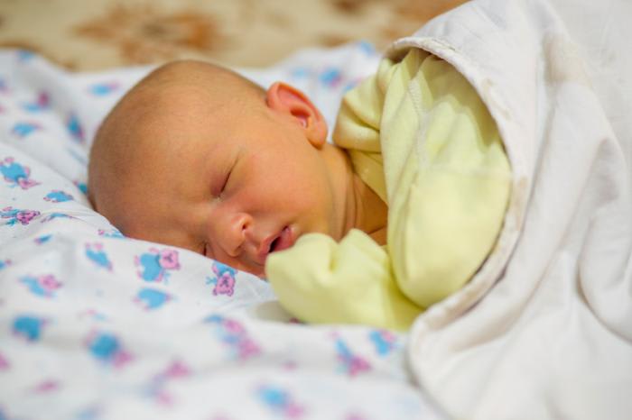 A newborn baby with jaundice.