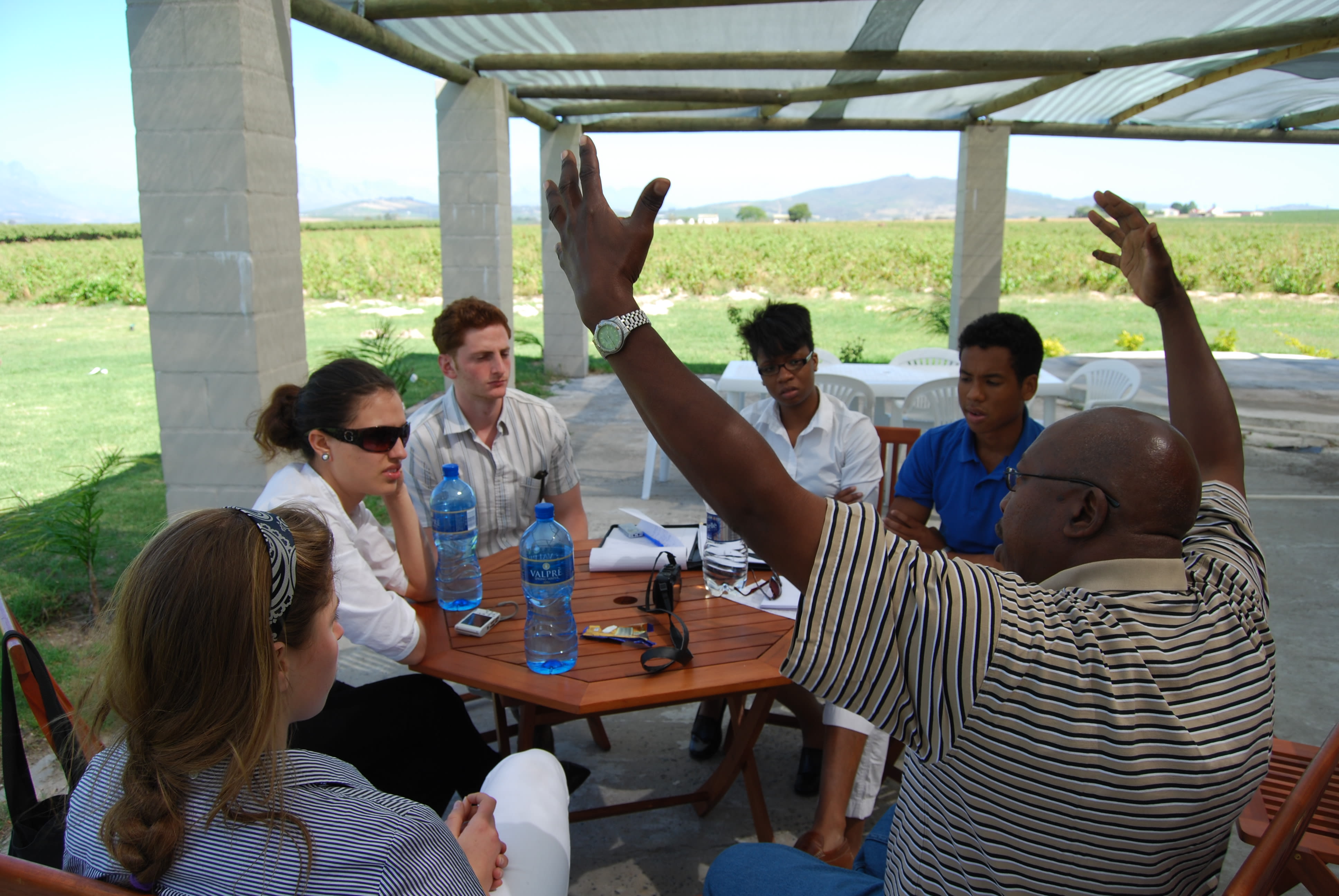CU students working with M'hudi Winery in South Africa