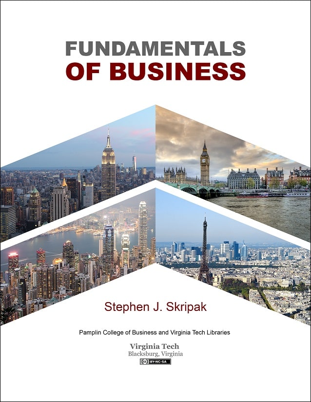 Cover of open textbook titled Fundamentals of Business