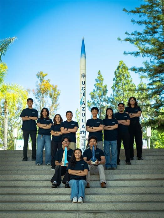 Team photo with rocket named Azula