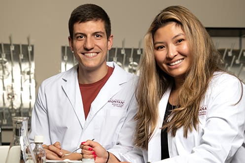 Two pharmacy students at the University of Montana