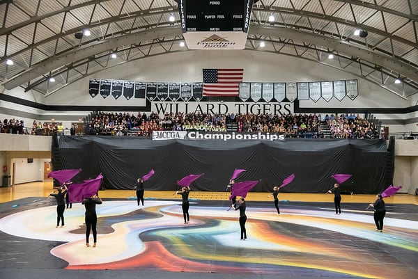 Color Guard performing.