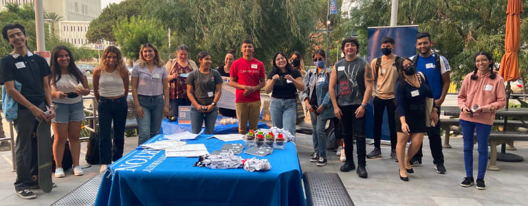 Latino Communications Institute students standing together outside