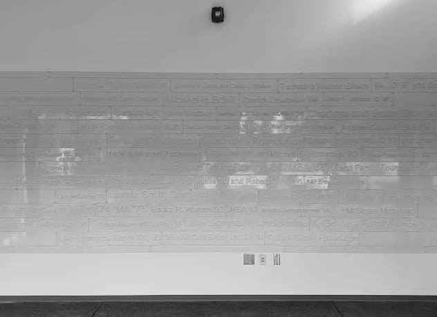 The Lyllye Reynolds-Parker Black Cultural Center donor wall.