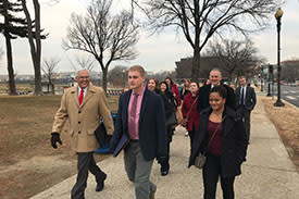 Students walking