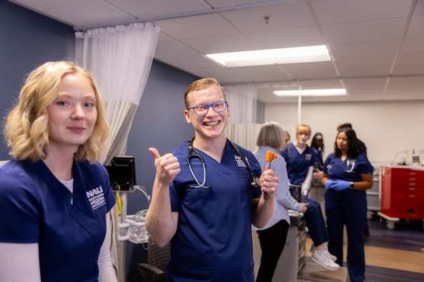 Student nurses posing for a candid shot