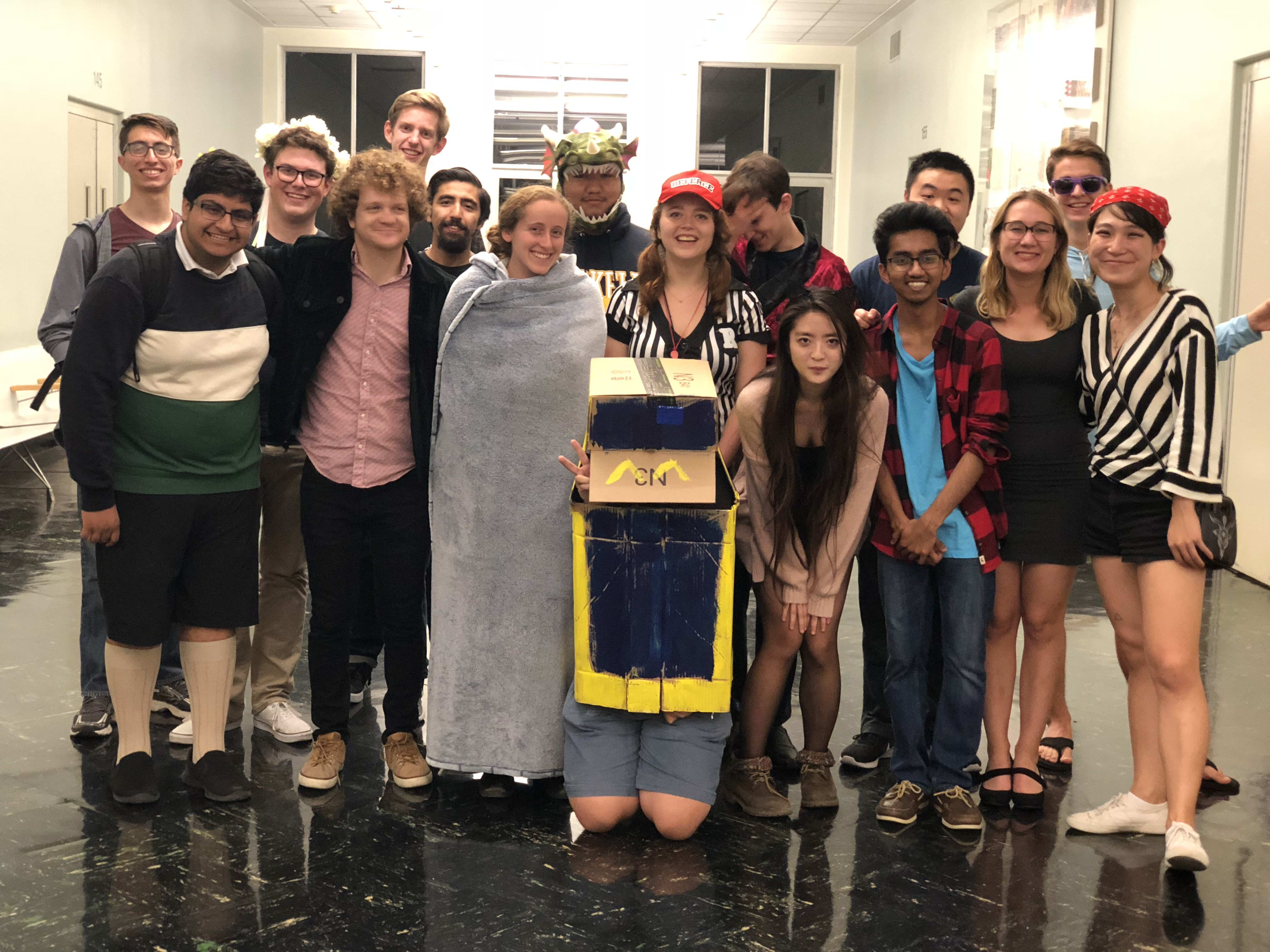 Photo of the team dressed in Halloween costumes for the 2018 Golden Gate Invitational. 