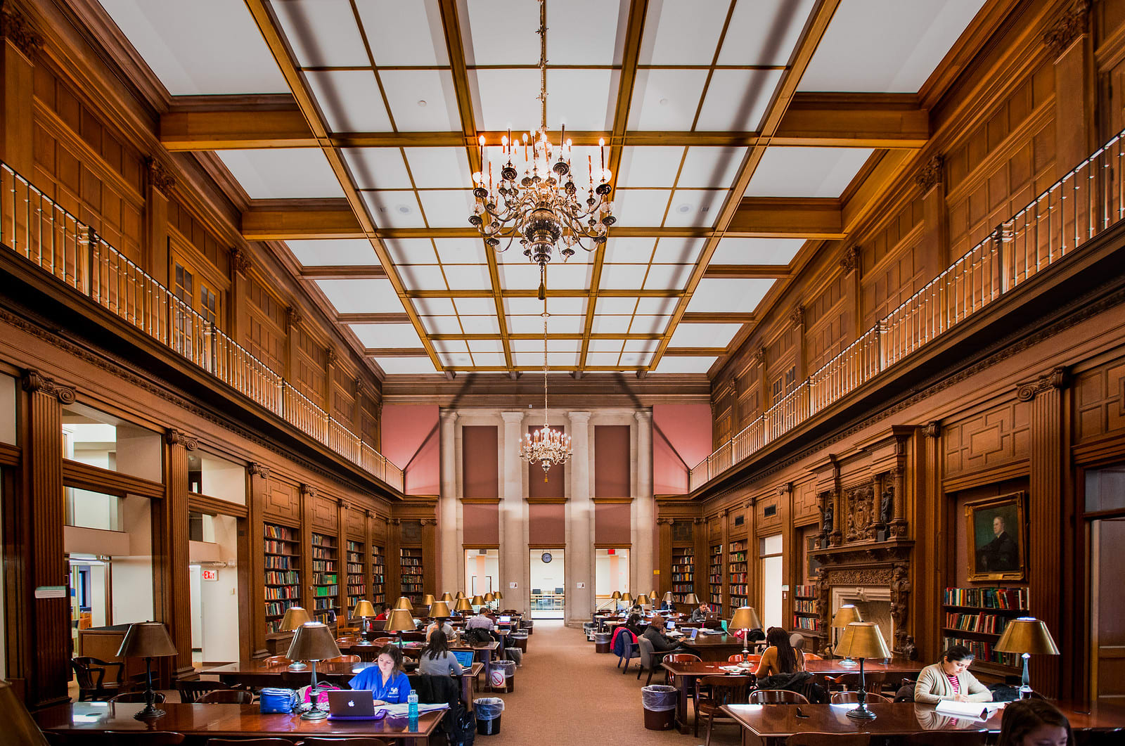 Students studying in Abbott Library.