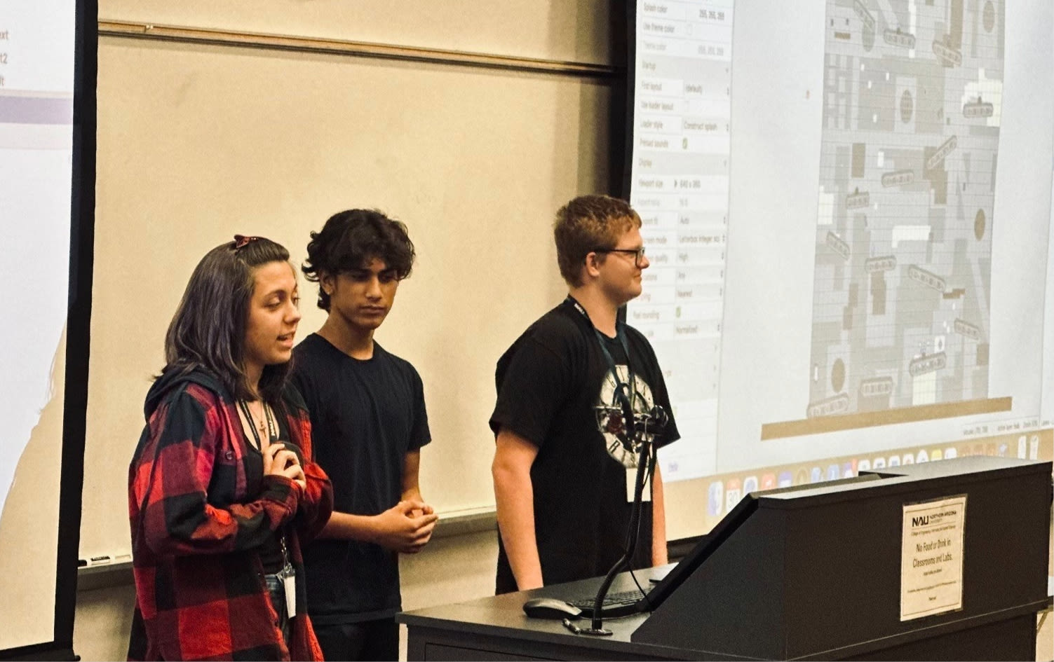 Game Design club members presenting