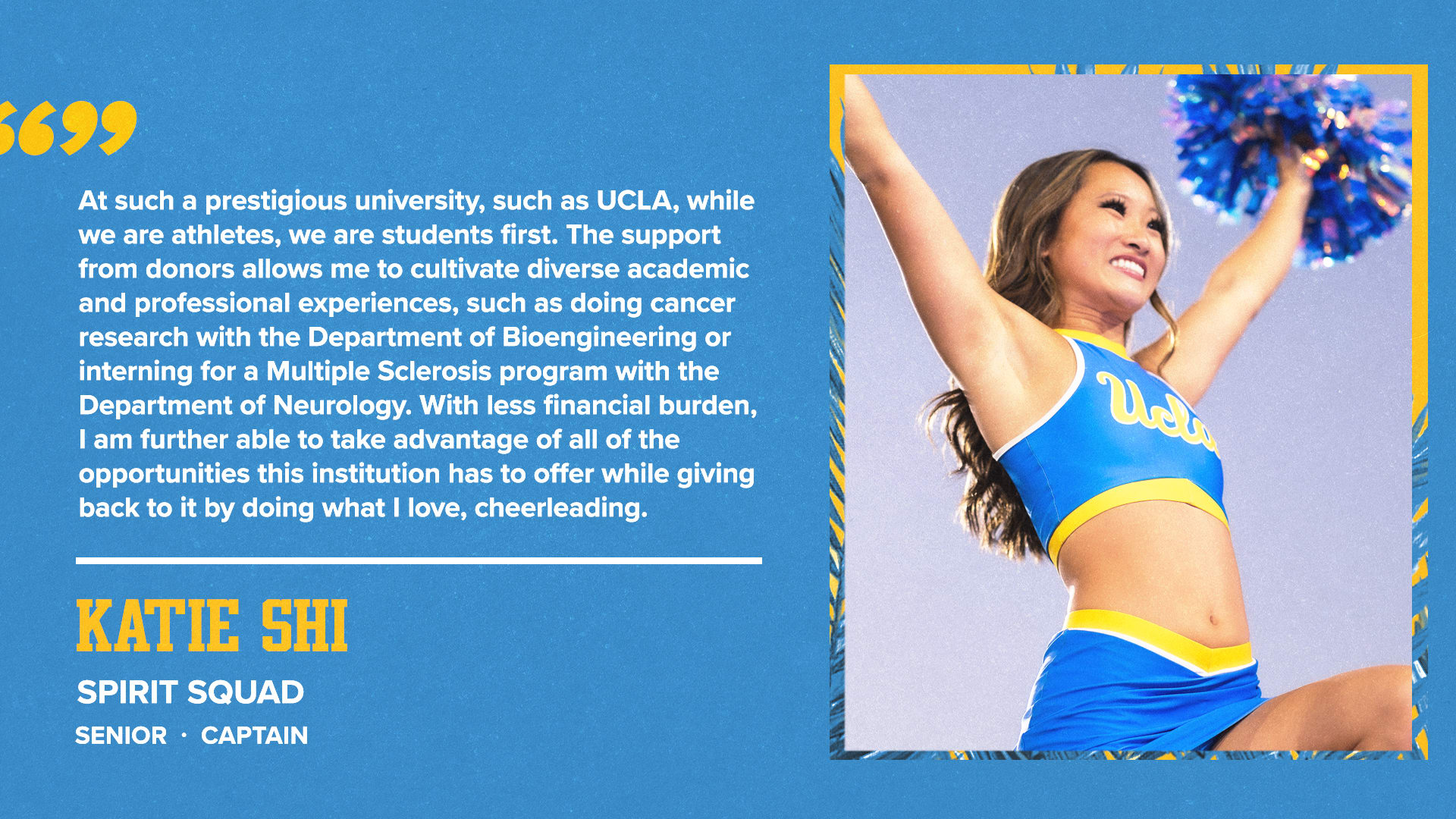 PHOTO AND QUOTE FROM KATIE SHI, SPIRIT SQUAD CAPTAIN