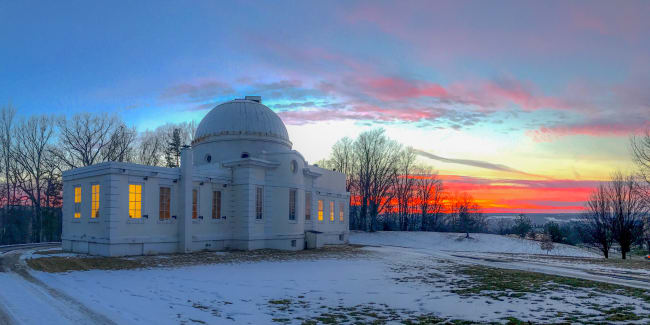 Sunset over Fuertes in early 2017