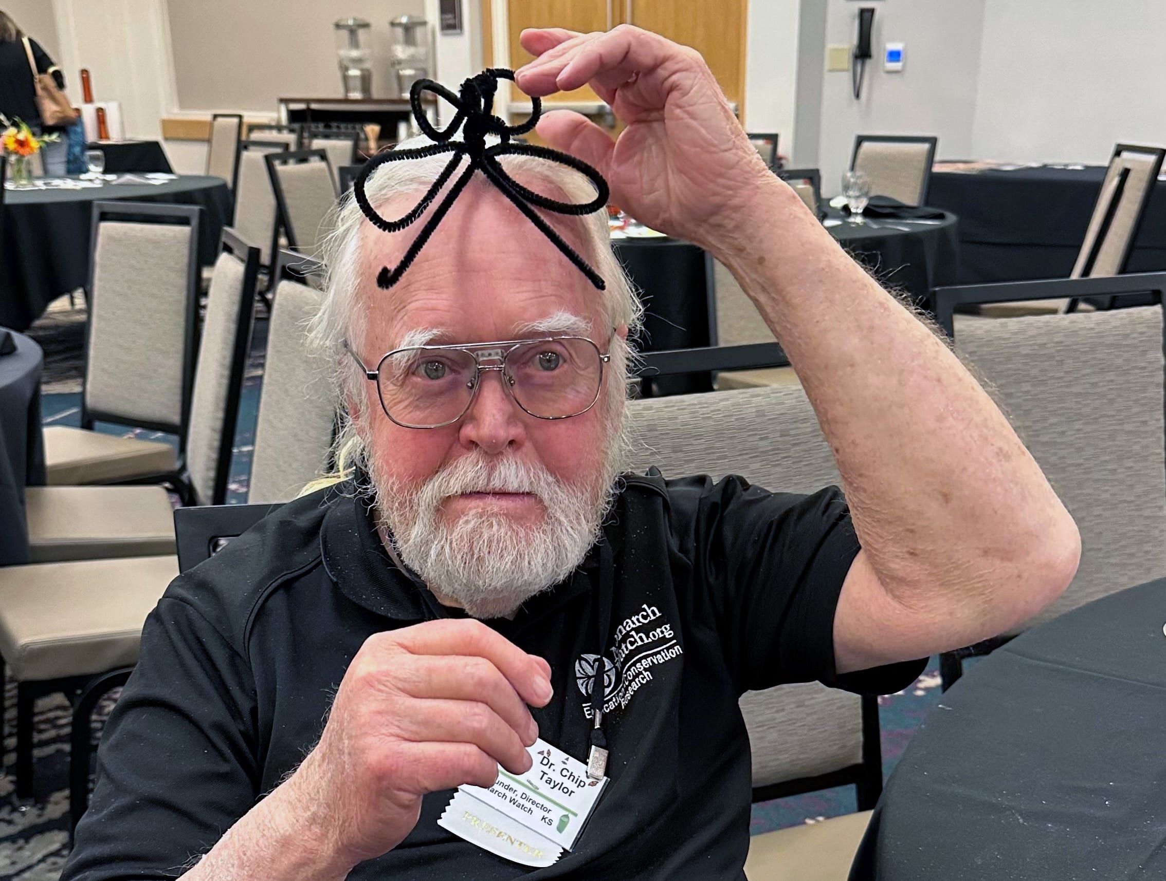Chip and his pipe cleaner butterfly