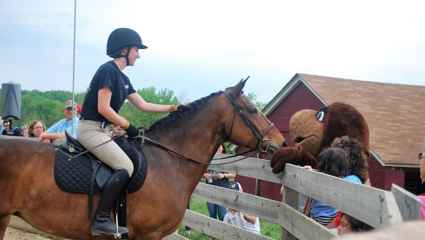 Testudo visits the campus farm!