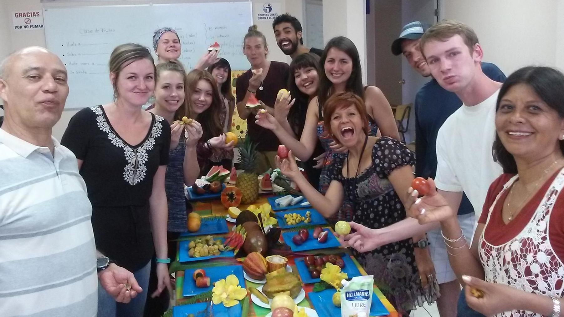 Tasting fruit in Costa Rica