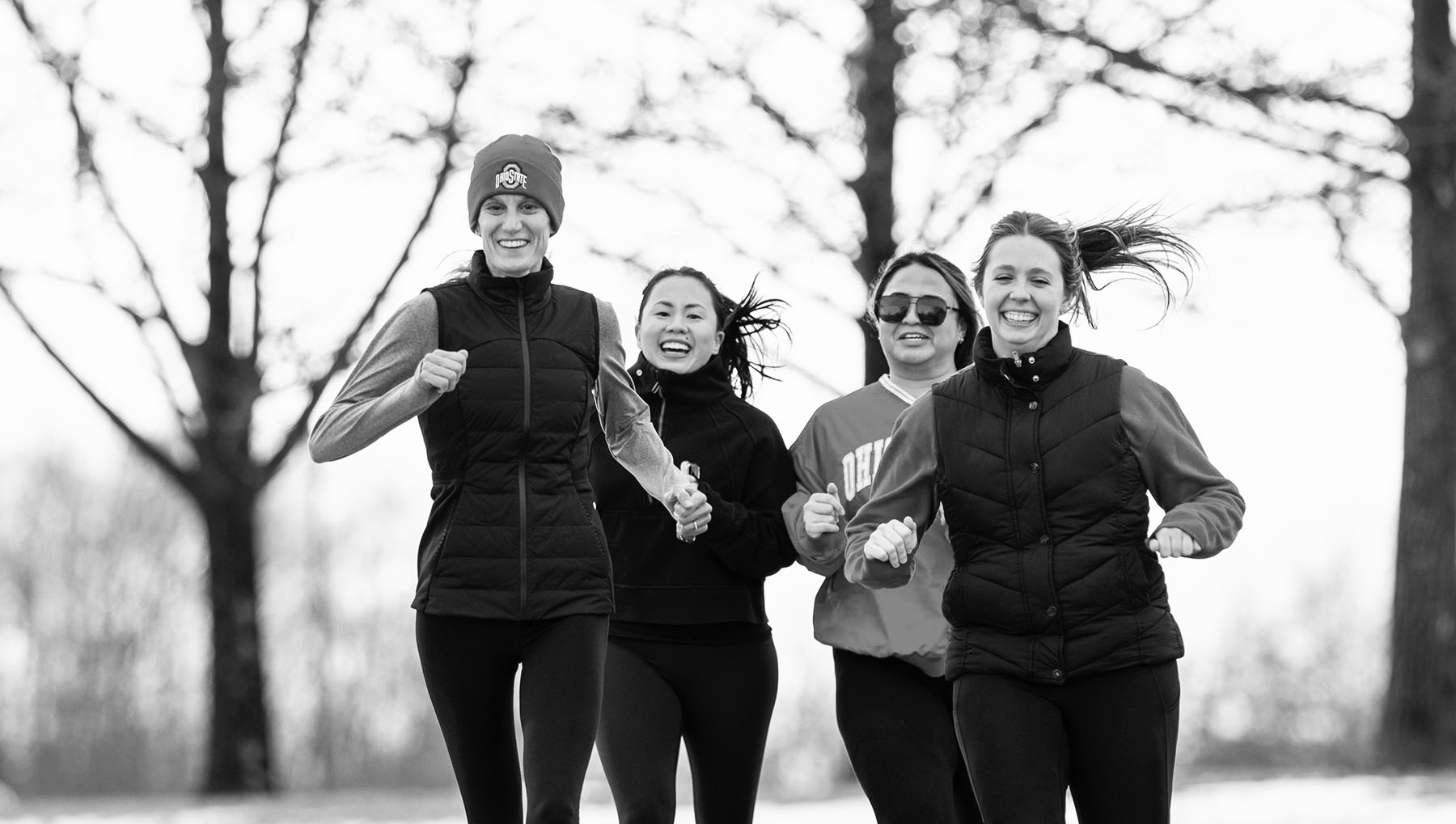 Four women running