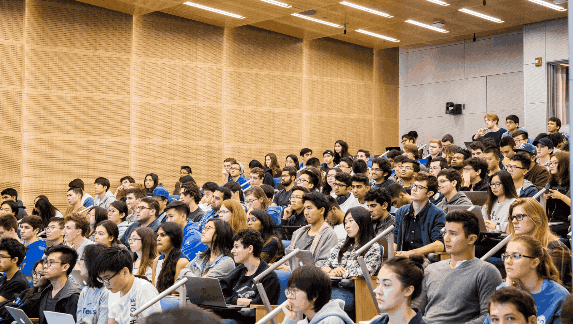 Students in Mong Auditorium, Engineering VI Building