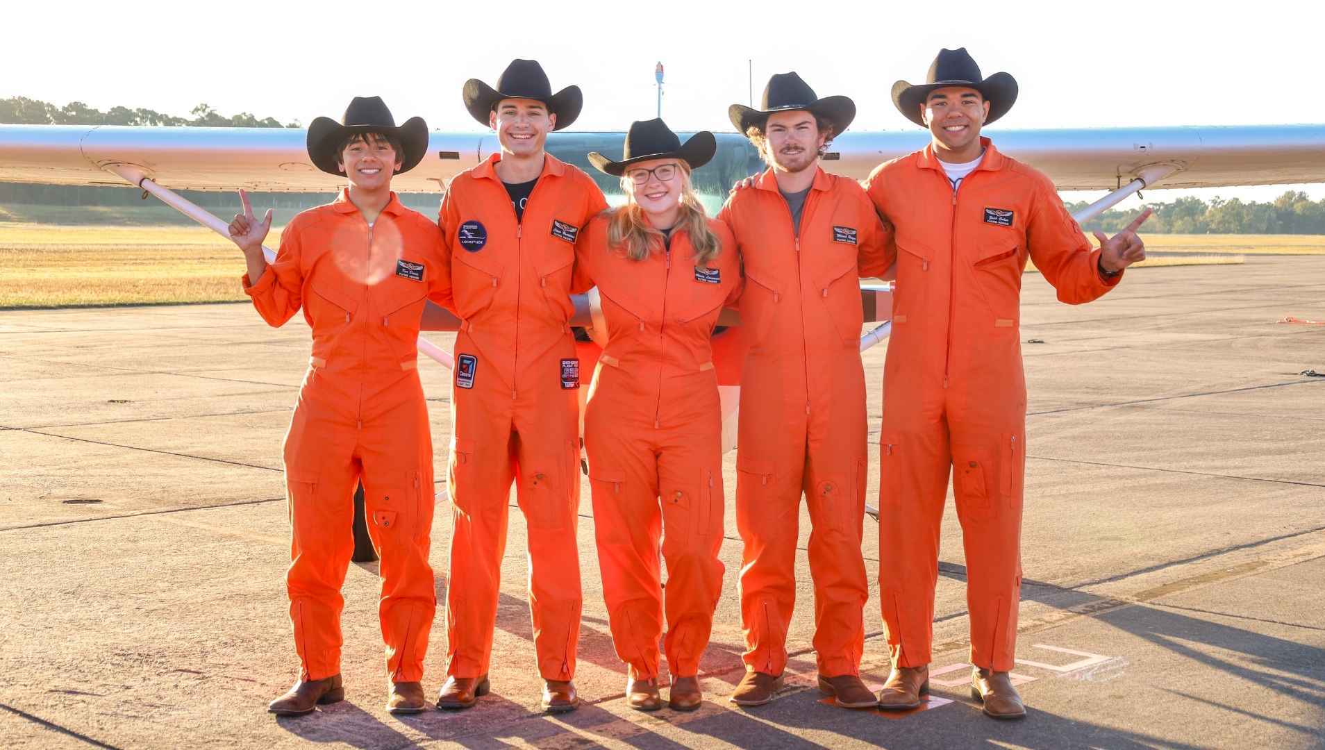 Some members of our Flight Team pose for a group picture at the 2025 NIFA Regional Competition.