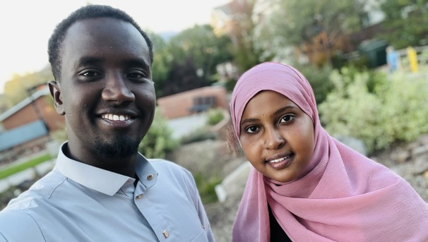 Two students smiling in a selfie