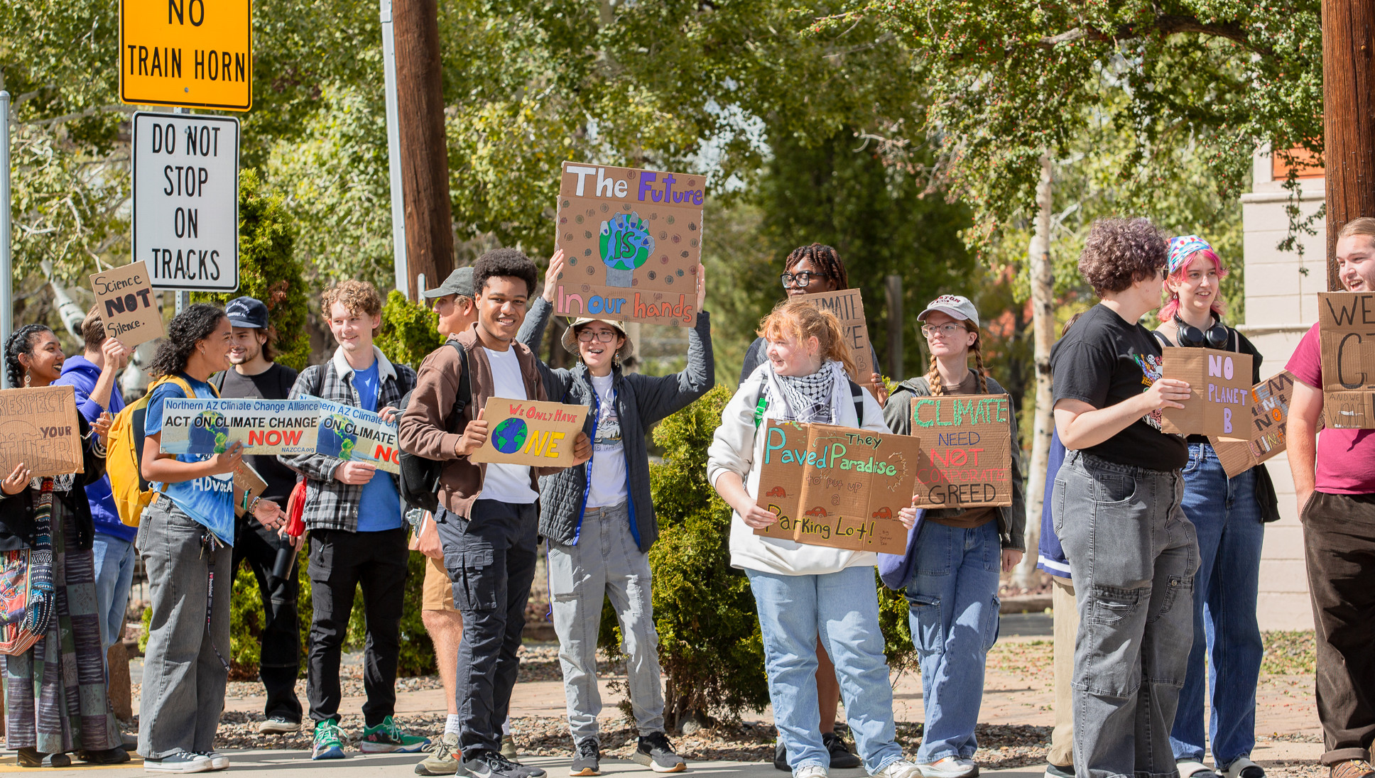 Photo of our club and other participating members at our Global Climate Strike Protest
