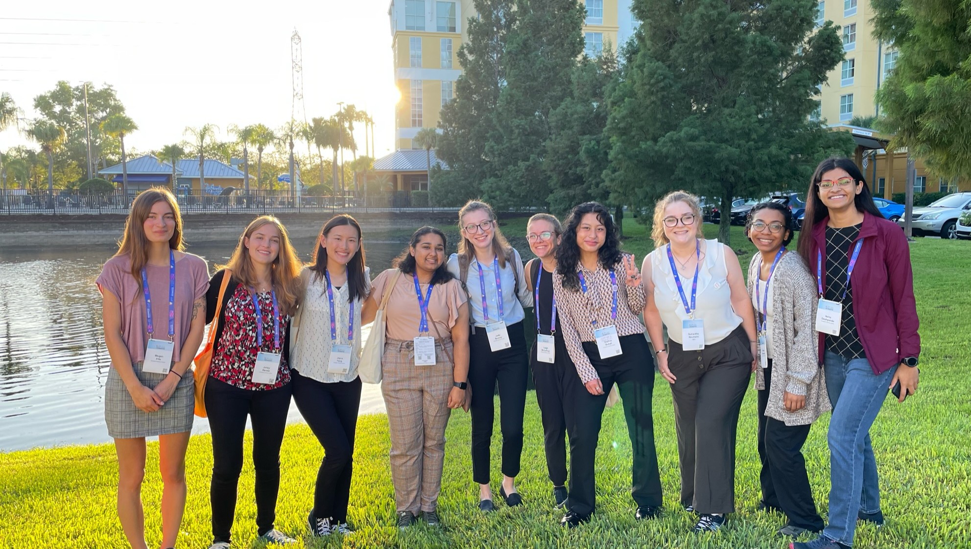 Students posing outside the conference