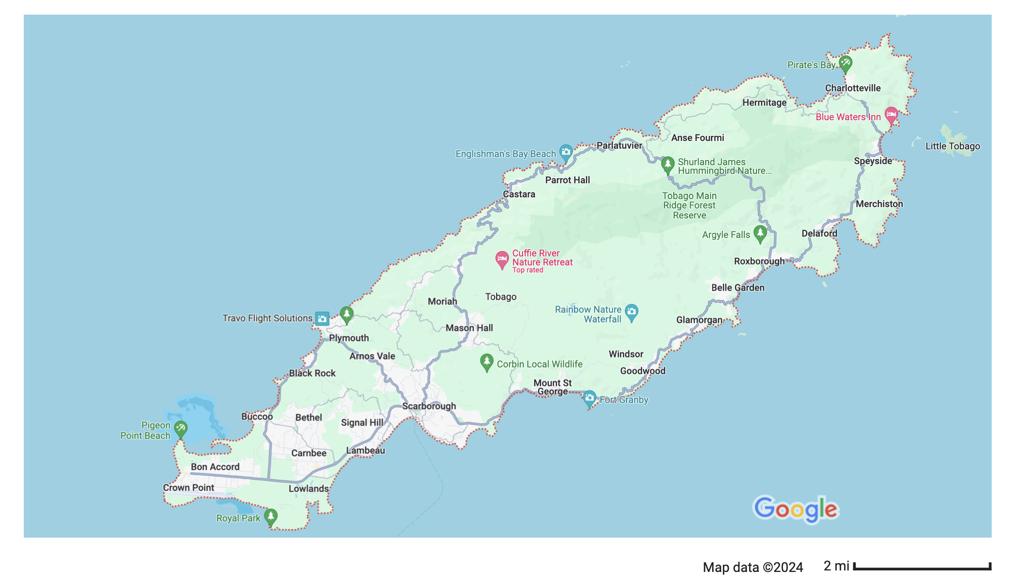 Map of Tobago