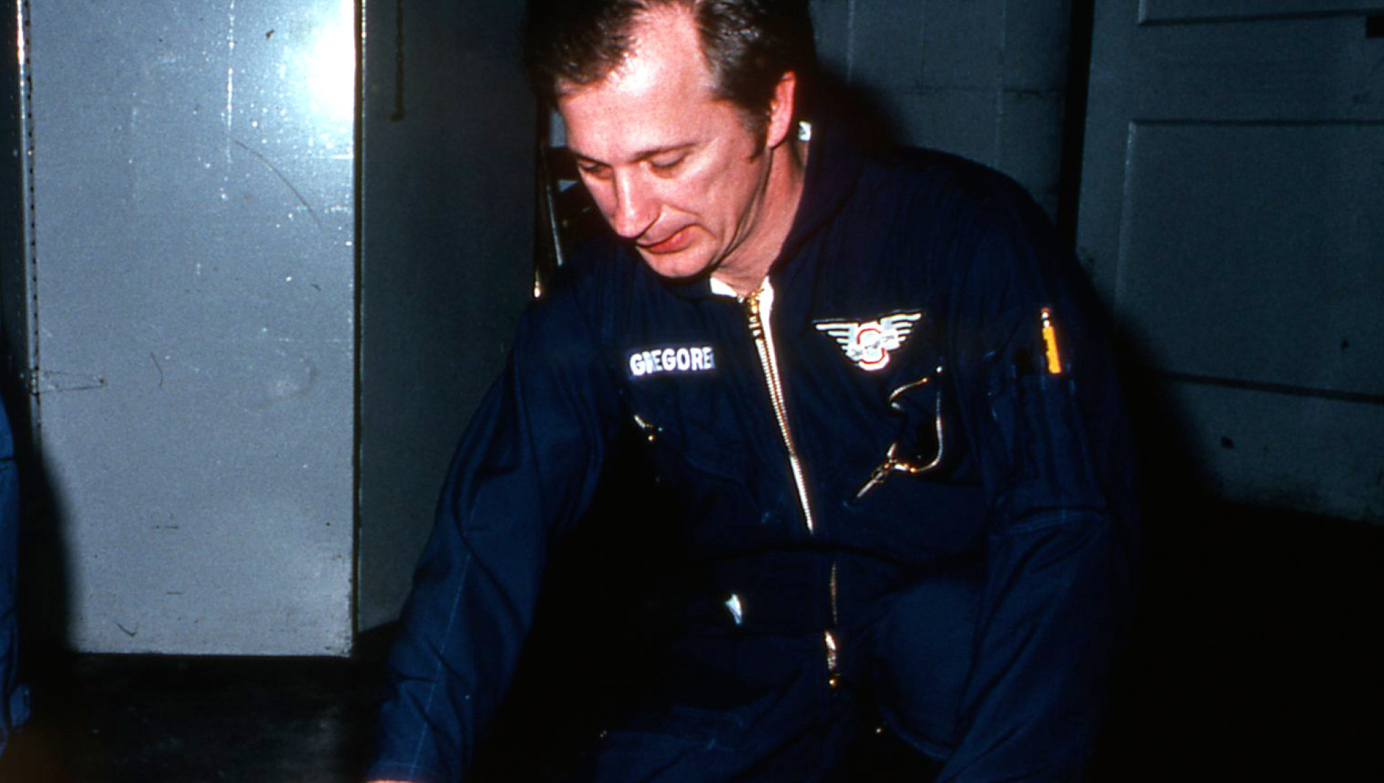 Image of Dr. Gregorek in a flight suit
