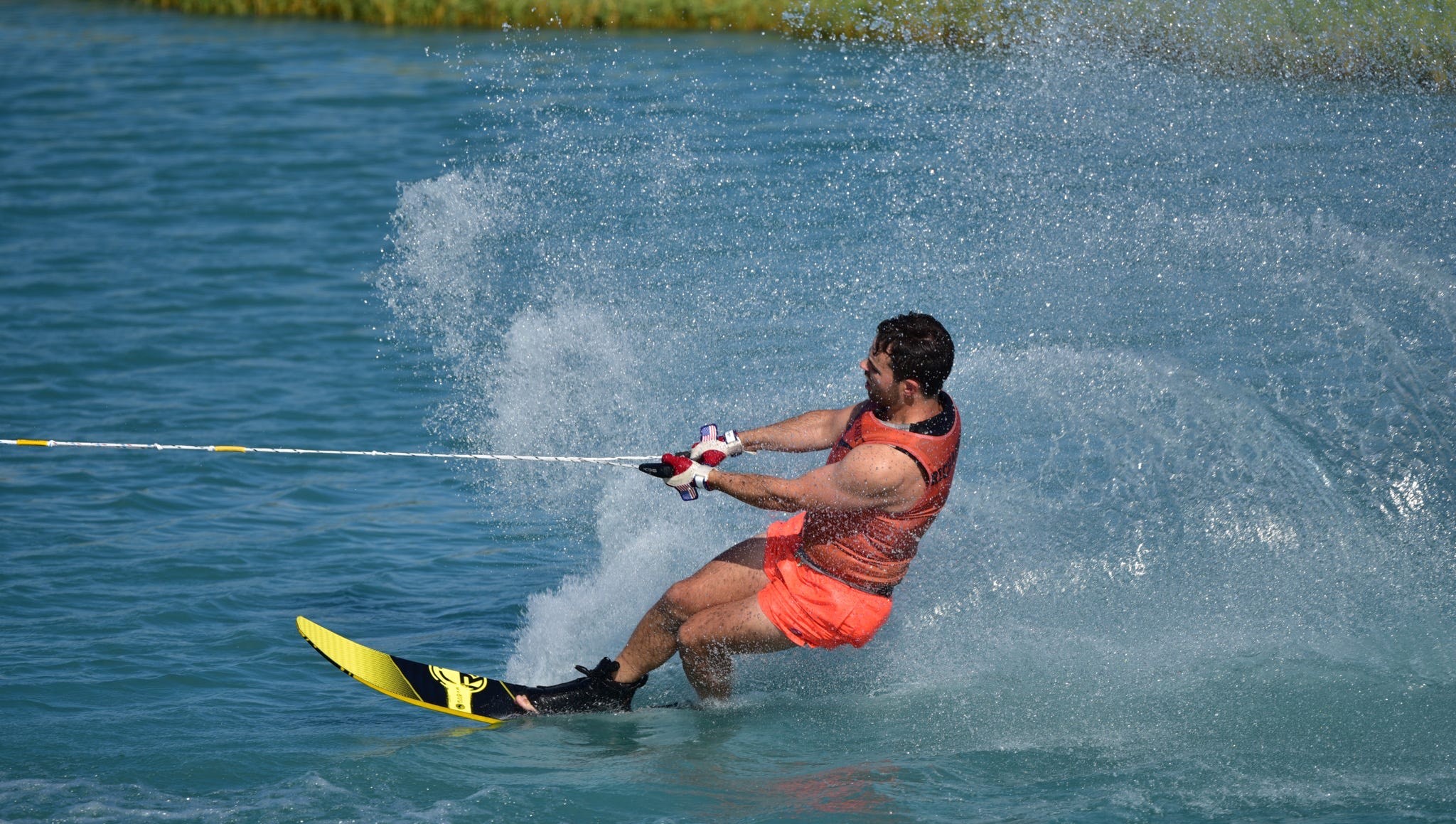 New member Rob slaloming.