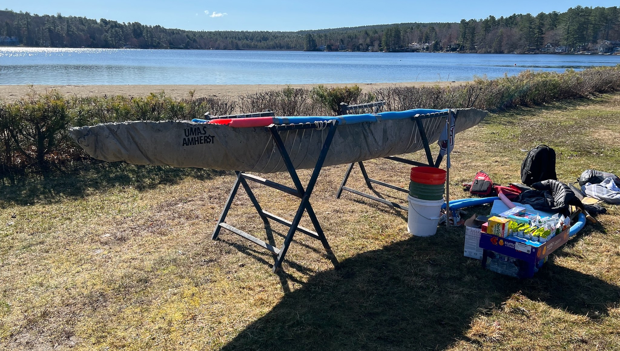 A view of our canoe on race day