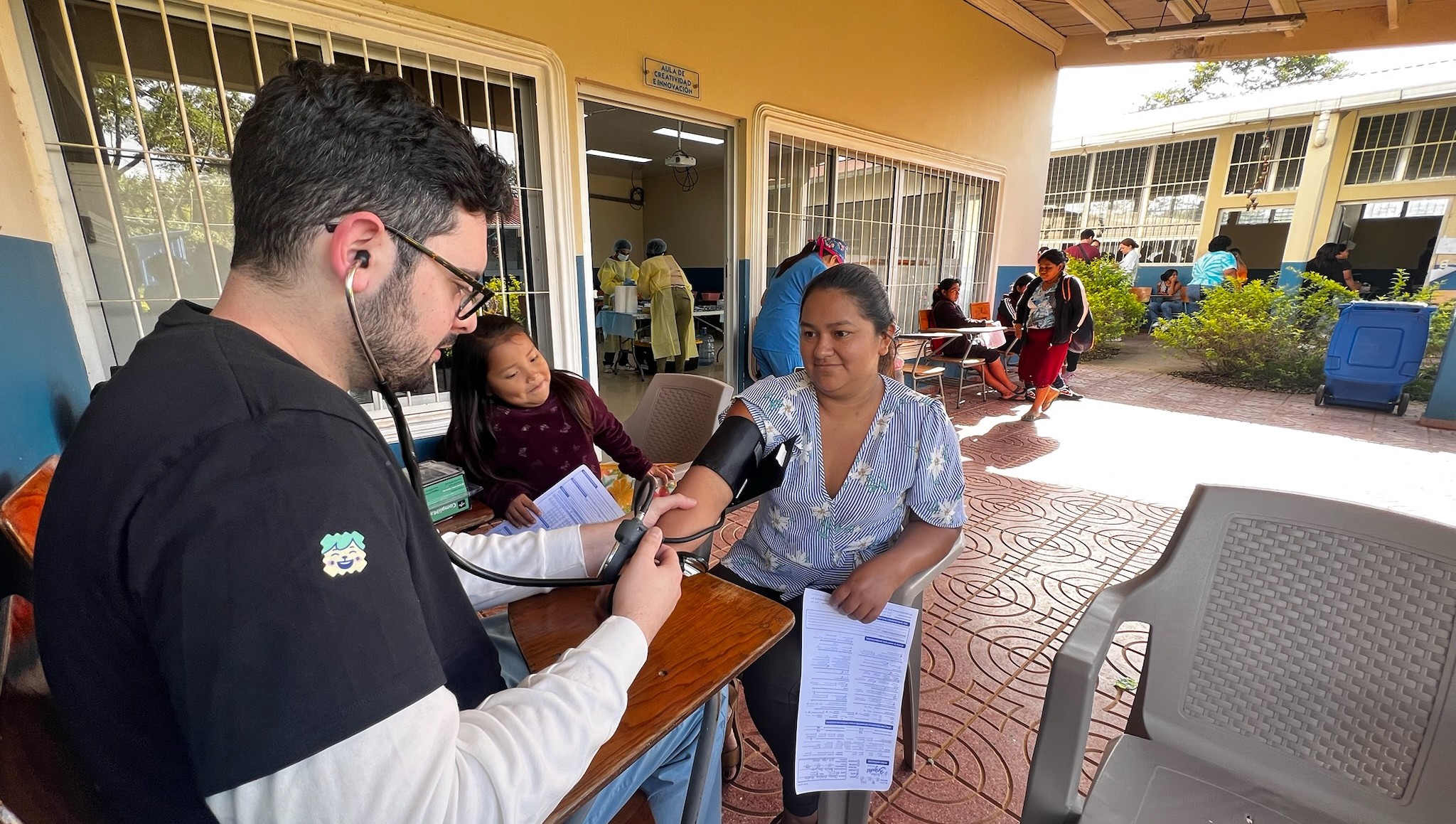 Checking patients blood pressure!