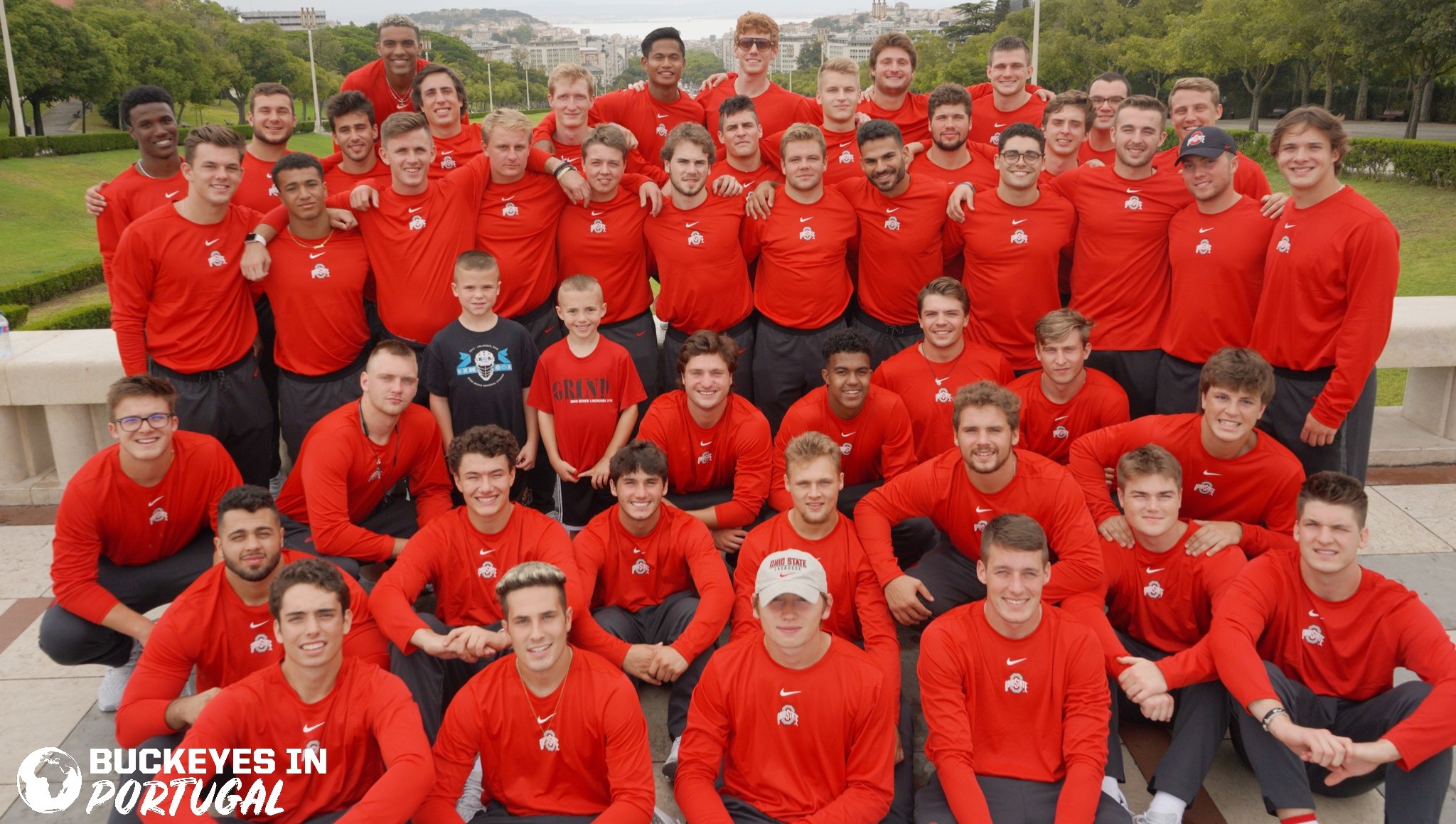 The Ohio State Men's Lacrosse team participating in the Buckeyes in Portugal, 2019
