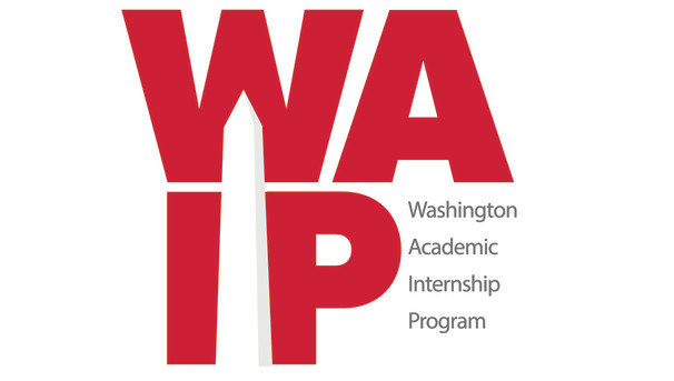 The Washington Academic Internship Program (WAIP) logo in red against a white background