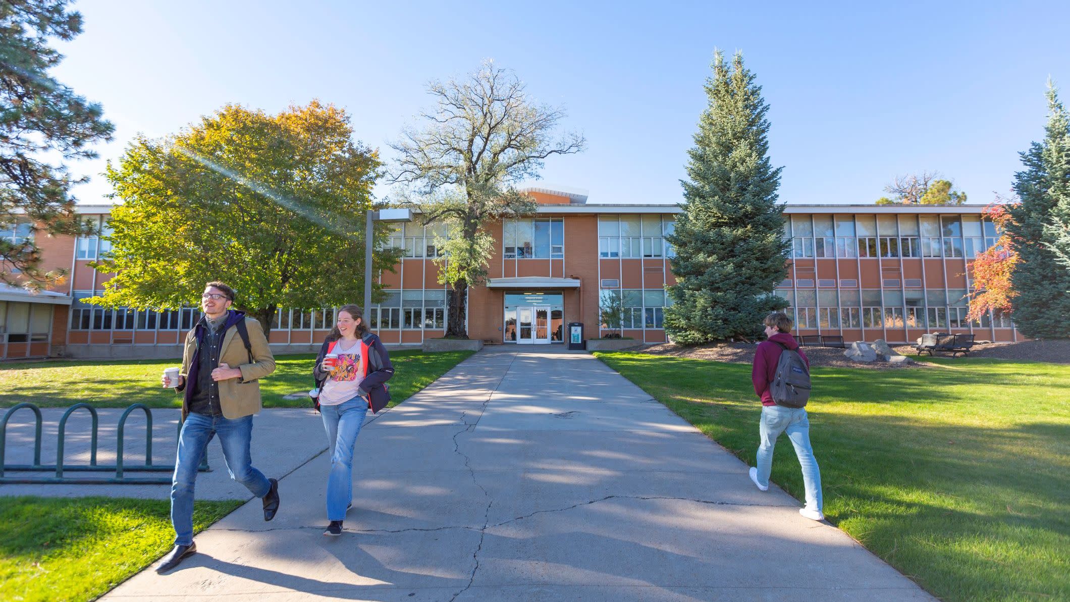 An image of the College of Education building on NAU's Flagstaff Mountain Campus in the Spring.